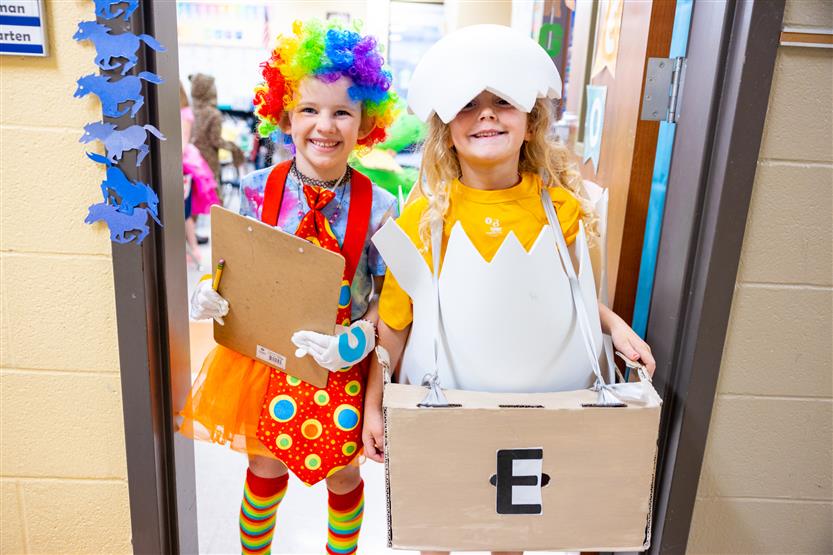 Students dress up in alphabet-themed costumes